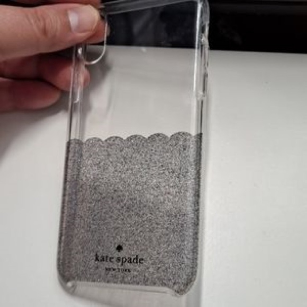 Kate Spade Glittery Silver Phone Case